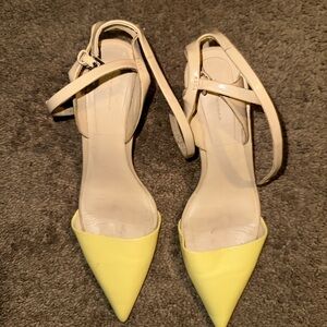 Chic Yellow & Cream Women's Heels